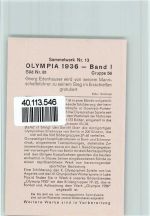 Georg Edenhauser Olympiade 1936 Sammelbild Band I Gr.55 Olympiade 1936