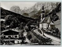 83486 W8243 Ramsau b. Berchtesgaden - Ortsansicht mit Reiteralpe Kirche Foto L. Ammon
