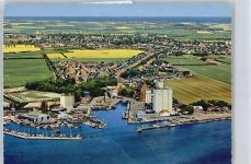 23769 W2448 Fehmarn - Fliegeraufnahme Hafen Schiff Gesamtansicht