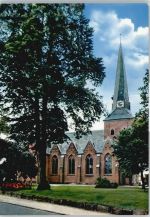 24589 W2353 Nortorf b Neumünster - Kirche Baum Wiese Blumen