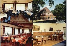 21271 W2116 Hanstedt , Nordheide - Gasthaus zur Eiche Baum Stuhl Tisch
