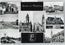 4331 Middelburg - Markt, Windmühle, Militär-Hospital, Stationsbrug, Kirche, Rathaus