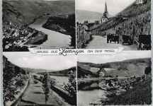 54492 W5564 Zeltingen - Berg Fluss Kirche Kutsche