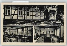 39624 O3591 Schönebeck , Altmark - Gaststätte Waldschlößchen Baum Tisch Stuhl