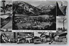 83324 W8222 Ruhpolding - Trachten, Hauptstraße, Schwimmbad, Rauschberghaus