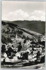 96346 W8649 Wallenfels , Oberfr - Berg Panorama Kirche