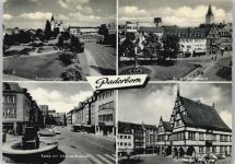 33098 W4790 Paderborn - Kamp, Brunnen, Rathaus, Mariensäule, Paderquellgebiet