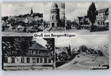 18528 W8052 Bergen , Rügen - Ernst-Moritz-Arndt-Turm, Geburtshaus Prof. Dr. Theodor Billroth, Karl-Marx-Platz, MArkt