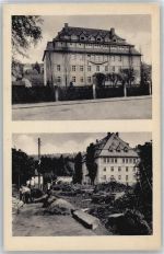 01816 O8302 Bad Gottleuba - Bahnhofstraße, Kinder-Versorgungshaus vor und nach Unwetter 1927