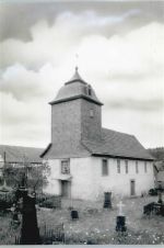 36208 W6446 Dens FOTO KEINE AK Foto mit Negativ, Kirche, Friedhof
