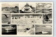 25946 W2278 Norddorf , Amrum - Ambronenhaus, Strand, Robbe, Möwe, Boot