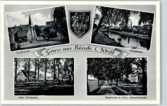 32257 W4980 Bünde - Elsebrücke, Alter Kirchplatz, Elsedamm, Kreis-Handelsschule, Elsepartie