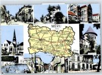 60110 Meru - Karte, Rue des Martyrs, Kirche, Freibad, Rue Pierre-Curie, Turm, Post