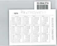 32545 W4970 Volmerdingsen - Kalender 1970, Frisör Salon Otto Lange