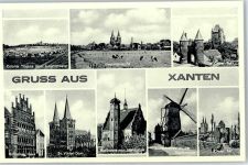 46509 W4232 Xanten - Gesamtansicht, Clever Tor, St.-Viktor-Dom, Windmühle
