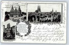 23552 W2400 Lübeck - Holstentor, Geibel-Denkmal