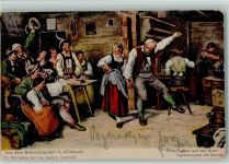 Ball auf der Alm ca 1906 AK Volkstanz