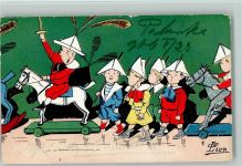 sign G. Lion - Kinder spielen Krieg Kinder in Uniform Künstlerkarte