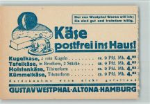 W2000 Altona Werbung Gustav Westphal Käse Lebensmittel