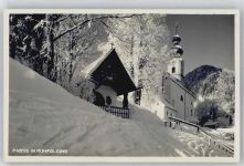 83324 W8222 Ruhpolding - Ortspartie im Winter, Kirche