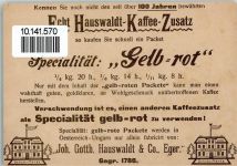 Henne schwimmende Küken Rückseite Werbung Hauswaldt-Kaffee-Zusatz Huhn Künstlerkarte