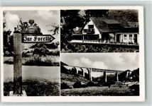 67305 W6719 Eiswoog , Pfalz - Gasthof Forelle Wegweiser Brücke