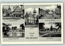 38350 W3330 Helmstedt - Hausmannsturm Waldbad Birkenteich Juleum Markt mit Rathaus Albrechtsplatz