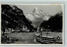 Flüelen Dampfer AK Binnenschiff 1936 Foto AK