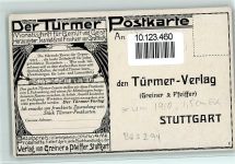 70173 W7000 Stuttgart 1910 Werbe AK Trompeter Sonnenaufgang Verlag Greiner & Pfeiffer Türmer-Verlag