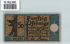 10115 O1100 Pankow - Notgeld Berliner Bär Gehöft