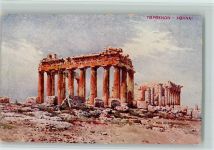 Athen Athenes 1908 Künstlerkarte Tempel AK