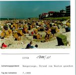 26486 W2946 Wangerooge , Nordseebad FOTO KEINE AK Strand von Westen gesehen Foto montiert auf Karton