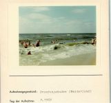 25980 W2280 Westerland FOTO KEINE AK Brandungsbaden Foto montiert auf Karton