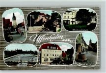 97215 W8704 Uffenheim - Würzburger Tor Landratsamt Kreskrankenhaus Schwimmbad Hotel Grüner Baum Friedrich Ebert-Straße Mehrfachaufnahme