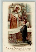 Abendmahl - Max Hirmer Relig. Kunstverlag Nr. 1658 AK Kommunion 1908