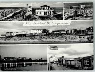 26486 W2946 Wangerooge , Nordseebad - Strandpromenaden Pudding Blick zum Strand Nachtbeleuchtung Haus des Kurgastes