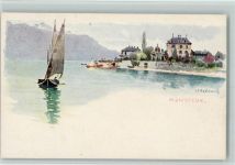 Montreux Radmond Segelboot Künstlerkarte