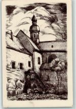65343 W6228 Eberbach , Kloster Radierung Kloster Nr. 2 Radierung