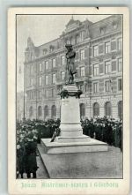 Göteborg 1908 Gebrauchsspuren Jonas Denkmal AK