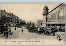 Le Havre Place de la Gare AK Bahnhof Frankreich 1918