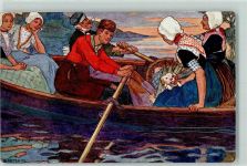 Serie 839-2 Ruderboot Holland Trachten BKW 1905 Künstlerkarte