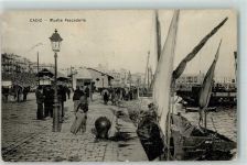 Cadiz 1907 - Muelle Pescaderia Hafen AK