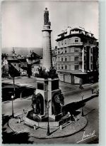 73000 Chambery - La Fontaine des Elephants et la Statue du Fereran de Boigne
