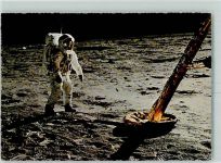 Erste Menschen auf dem Mond 1969 Astronaut Edwin Aldrin AK Raumfahrt 1969