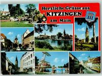 97318 W8710 Kitzingen - SChwimmbad Parkanlage Main Weintrauben Boxbeutel