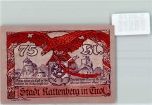 6240 Rattenberg Gebrauchsspuren Notgeld Kassenschein 75 Heller