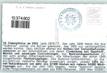 Simonyhütte - Beschreibung aufgeklebt Hüttenstempel