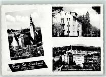 8010 Graz 02.Bez.:Sankt Leonhard - Parrkirche St. Leonhard Sanatorium Dr. Drumdt Odilien Blindenanstalt u. Landeskrankenkaus