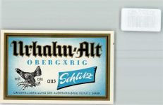 W6407 Schlitz Urhahn-Alt Auerhahn-Bräu Flaschenetikett KEINE AK