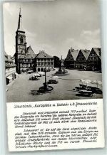 91126 W8540 Schwabach - Marktplatz Marktstände Rathaus St. Johanniskirche